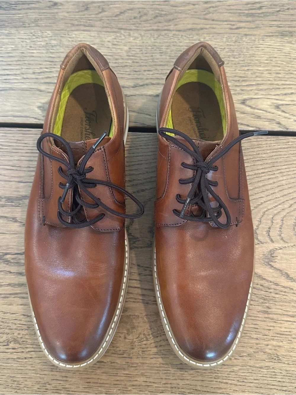 Florsheim Men’s Brown Leather Derby Dress Shoes FlexSole Size 9.5M